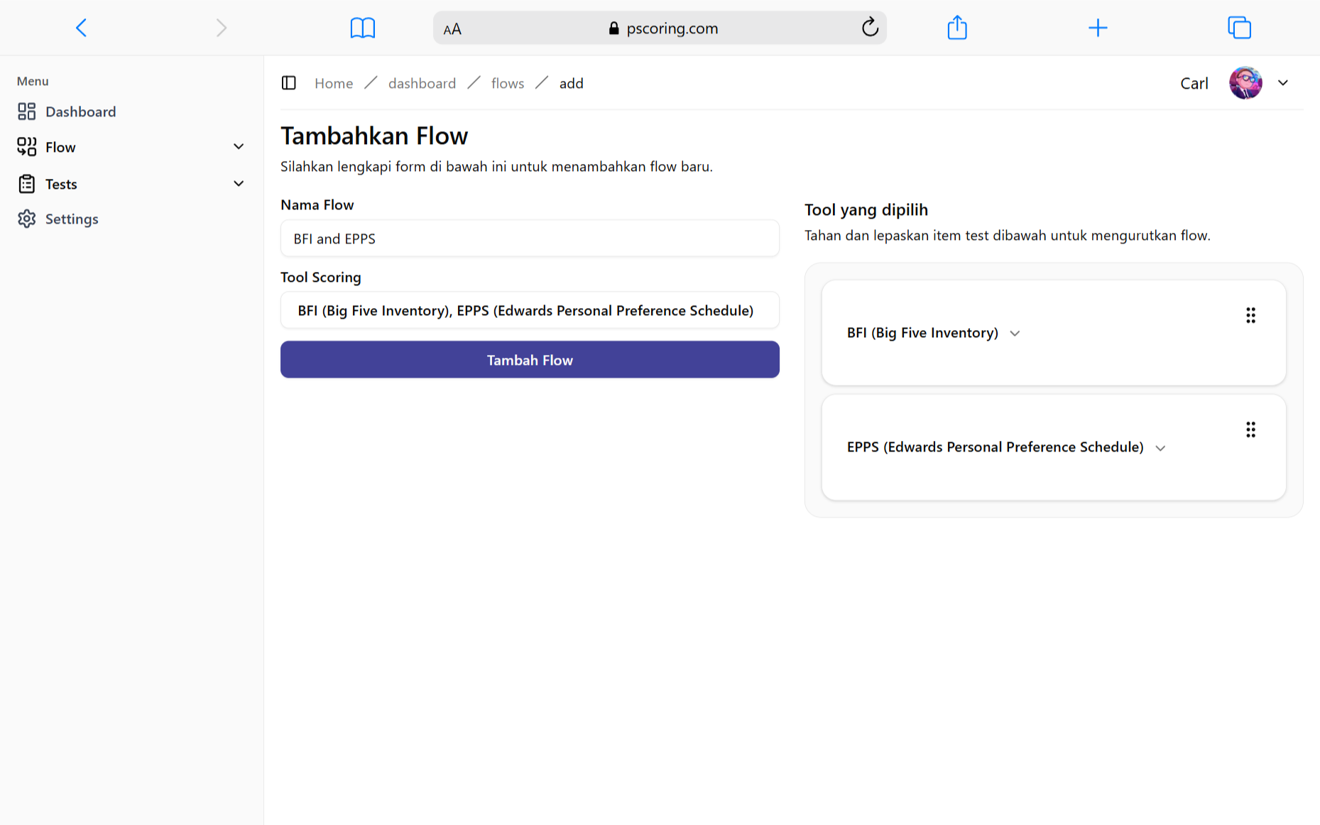 dashboard sesmen online asesme